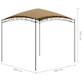 Miniatyrbild 5 av 5: vidaXL Paviljong 3x3x2,65 m taupe 180 g/m² Taupe
