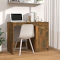 Miniatyrbild 1 av 8: vidaXL Skrivbord rökfärgad ek 100x50x76 cm konstruerat trä Brun