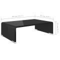 Miniatyrbild 6 av 6: vidaXL TV-bord glas svart 40x25x11 cm Svart