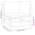 Miniatyrbild 9 av 10: vidaXL Loungegrupp 6 delar ljusgråa dynor bambu Brun