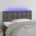vidaXL Sänggavel LED grå 100x5x78/88 cm konstläder Grå