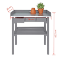 Miniatyrbild 4 av 4: Esschert Design Planteringsbord grå CF29G grå