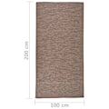Miniatyrbild 6 av 6: vidaXL Utomhusmatta plattvävd 100x200 cm brun Brun