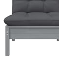 Miniatyrbild 5 av 9: vidaXL Loungegrupp med dynor 7 delar massiv furu grå