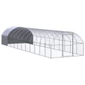 vidaXL Hönsbur för utomhusbruk 3x12x2 m galvaniserat stål Silver