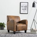 Miniatyrbild 1 av 9: vidaXL Fåtölj brun konstmocka Brun
