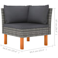 Miniatyrbild 7 av 10: vidaXL Loungegrupp 7 delar med dynor konstrotting eukalyptusträ grå grå