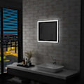 Miniatyrbild 1 av 8: vidaXL Badrumsspegel LED 60x50 cm Silver