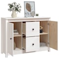 Miniatyrbild 8 av 10: vidaXL Skänk vit 100x35x74 cm massiv furu Vit