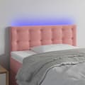 vidaXL Sänggavel LED rosa 90x5x78/88 cm sammet Rosa
