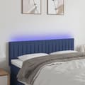 vidaXL Sänggavel LED blå 144x5x78/88 cm tyg Blå