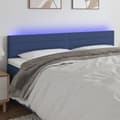 vidaXL Sänggavel LED blå 160x5x78/88 cm tyg Blå