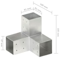 Miniatyrbild 6 av 7: vidaXL Stolpbeslag 4 st Y-form galvaniserad metall 81x81 mm Silver