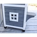 Miniatyrbild 8 av 10: Kerbl Katthus för utomhusbruk Family 57x55x80 cm grå och vit multifärg