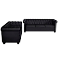 Miniatyrbild 2 av 10: vidaXL Soffset Chesterfield i svart konstläder 2-sitsig + 3-sitsig Svart