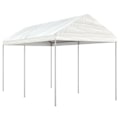 Miniatyrbild 1 av 6: vidaXL Paviljong med tak vit 4,46x2,28x2,69 m polyeten Vit