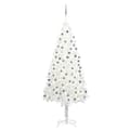 vidaXL Belyst plastgran med kulor vit 240 cm Vit