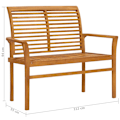 Miniatyrbild 6 av 6: vidaXL Trädgårdsbänk 112 cm massiv teak Brun