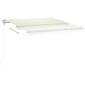 Miniatyrbild 5 av 10: vidaXL Markis med LED manuellt infällbar 4x3 m gräddvit Creme