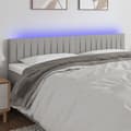vidaXL Sänggavel LED ljusgrå 180x5x78/88 cm tyg Grå