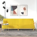 Miniatyrbild 1 av 10: vidaXL Bäddsoffa med armstöd ljusgul tyg Gul