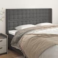 Miniatyrbild 1 av 9: vidaXL Sänggavel med kanter grå 183x16x118/128 cm konstläder Grå