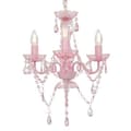 vidaXL Takkrona med pärlor rosa rund 3 x E14 Rosa