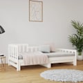 Miniatyrbild 4 av 10: vidaXL Utdragbar dagbädd vit 2x(80x200) cm massiv furu Vit