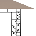 Miniatyrbild 5 av 6: vidaXL Paviljong med myggnät 4x3x2,73 m taupe 180 g/m² Taupe