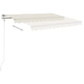 Miniatyrbild 5 av 10: vidaXL Markis med stolpar manuellt infällbar 4x3,5 m gräddvit Creme