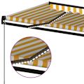 Miniatyrbild 5 av 7: vidaXL Markis manuellt infällbar med LED 350x250 cm gul och vit Gul