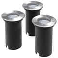 vidaXL Marklampor med LED 3 st runda Silver