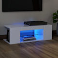 Miniatyrbild 1 av 10: vidaXL TV-bänk med LED-belysning vit 90x39x30 cm Vit