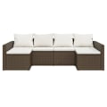 Miniatyrbild 4 av 10: vidaXL Loungegrupp med dynor 2 delar brun konstrotting Brun