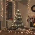 vidaXL Ljusslinga med 150 LED varmvit 15 m PVC Vit