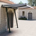 Miniatyrbild 1 av 10: vidaXL Markis med stolpar automatisk infällbar 3x2,5 m blå och vit Blå
