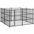 vidaXL Hundgård för utomhusbruk 300x300x185 cm Svart