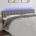 vidaXL Sänggavel LED mörkgrå 180x5x78/88 cm tyg Grå