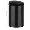 Miniatyrbild 8 av 8: vidaXL Soptunna med automatisk sensor 30 L kolstål svart Svart