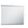 Miniatyrbild 7 av 7: vidaXL Badrumsspegel LED med touch-sensor 80x60 cm Silver