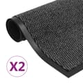vidaXL Dörrmattor 2 st rektangulär tuftad 80x120 cm antracit Antracit