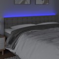 Miniatyrbild 3 av 6: vidaXL Sänggavel LED grå 200x5x78/88 cm konstläder Grå