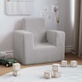 Miniatyrbild 1 av 7: vidaXL Barnsoffa ljusgrå mjuk plysch Grå