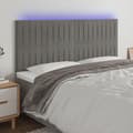 vidaXL Sänggavel LED ljusgrå 180x5x118/128 cm sammet Grå