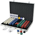 Miniatyrbild 2 av 5: vidaXL Pokerset med 1000 marker aluminium Flerfärgsdesign