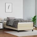 vidaXL Sängram gräddvit 90x200 cm konstläder Kräm