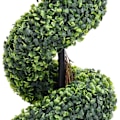 Miniatyrbild 3 av 5: vidaXL Konstväxt buxbomar spiral med kruka 100 cm grön Grön