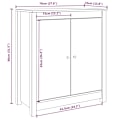 Miniatyrbild 7 av 8: vidaXL Skänkar 2 st vit 70x35x80 cm massiv furu Vit