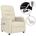 Miniatyrbild 2 av 10: vidaXL Elektrisk reclinerfåtölj gräddvit konstläder Creme