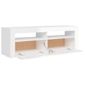 Miniatyrbild 10 av 10: vidaXL TV-bänk med LED-belysning vit högglans 120x35x40 cm Vit